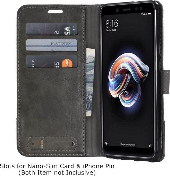 Produktbild MU Classic Zweifarbige Leder/Stoff Hülle (Xiaomi Redmi Note 5 Pro)