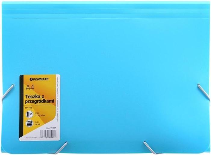 Actual product image Penmate Folder with compartments A4 PP-104 blue (A4, 30 mm, 1 pcs.)