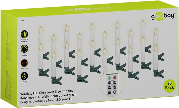 Immagine prodotto Goobay 20 kabellose LED-Weihnachtsbaumkerzen (20 x)