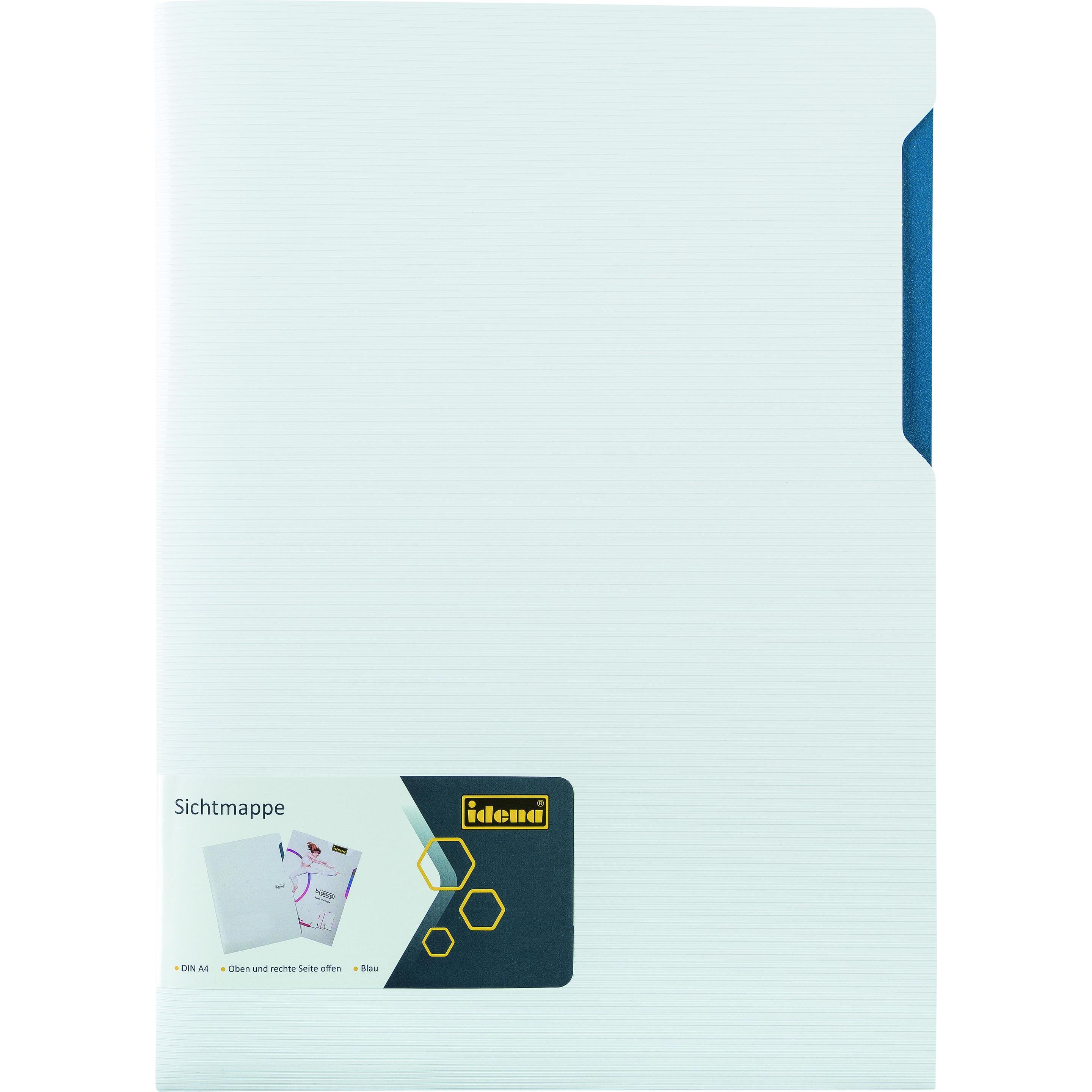 Idena, Mappe, Sichtmappe PP A4 weiss blau (A4, 1 x)