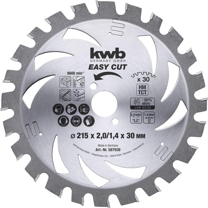 Produktbild kwb Kreissägeblatt AKKU Top Easy Cut Ø 215 x 30 mm