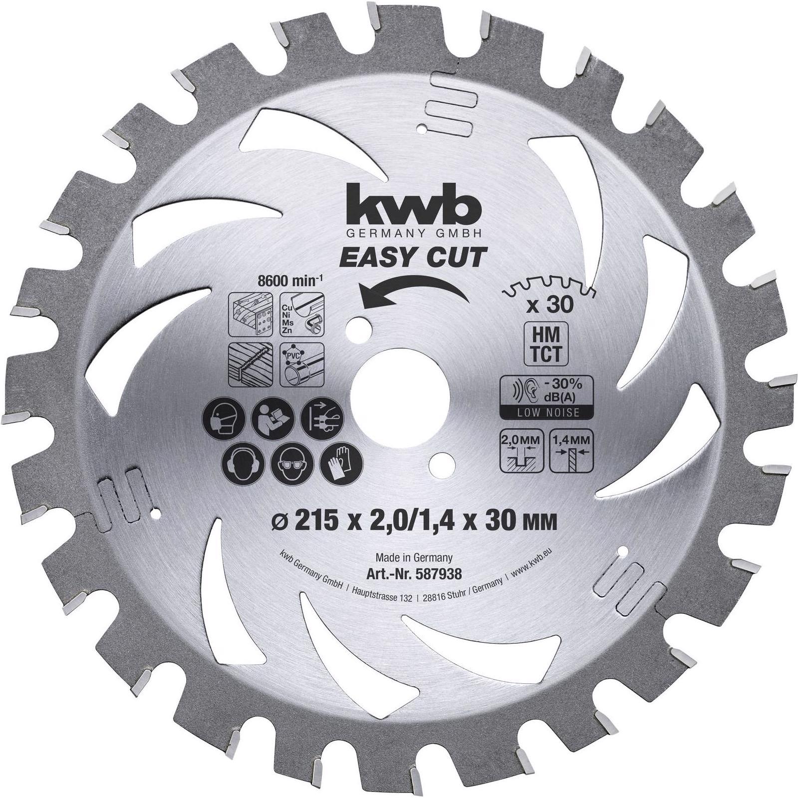 kwb, Sägeblatt, Kreissägeblatt AKKU Top Easy Cut Ø 215 x 30 mm