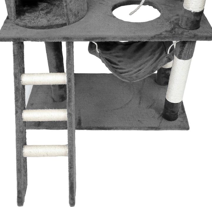 Produktbild Wiltec Kratzbaum 141cm Katzenbaum Katzenkratzbaum Kletterbaum Katze (141 cm, Grau)