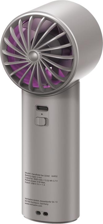 Verbatim CoolnGo Handheld Fan Grey