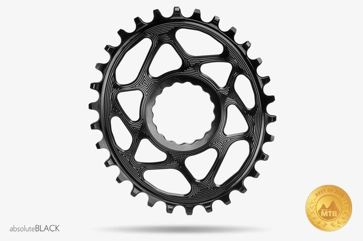 Actual product image AbsoluteBLACK aBLACK MTB OVAL RaceFace Cinch Direct Mount chainring N/W BLACK BLACK (28)