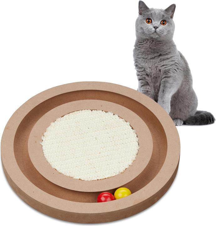 Produktbild Relaxdays Katzen-Kratzbrett (2.50 cm, Rot, Natur, Gelb)