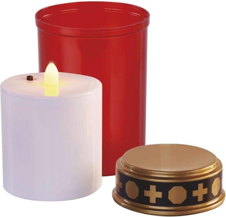 Produktbild Emos LED Grablicht rot, 2x C, Aussen und Innen, warmweiss, Timer (1 x)