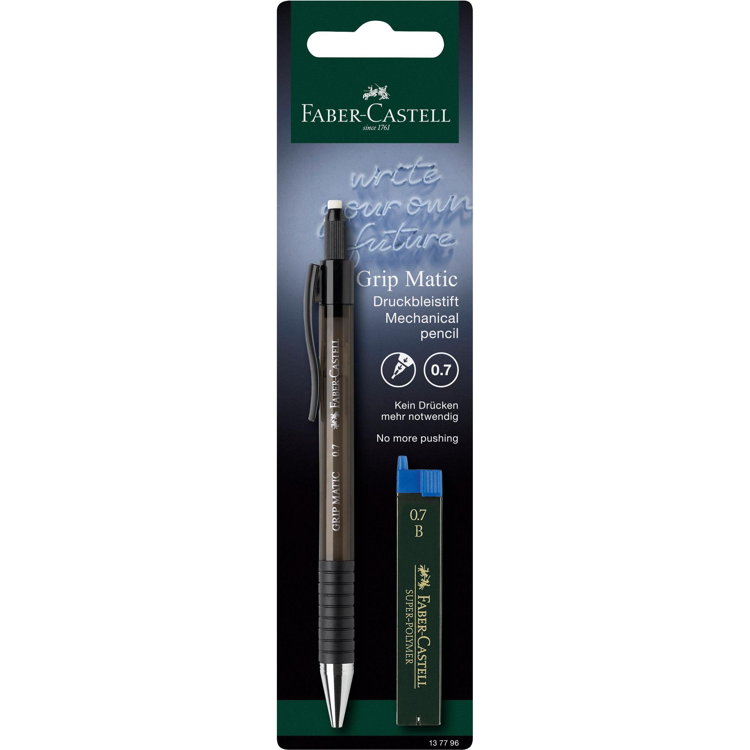 15x Faber-Castell, Bleistift, Feinminenstift Grip Matic 0,7mm schwarz (0.70 mm, B, 1 x)