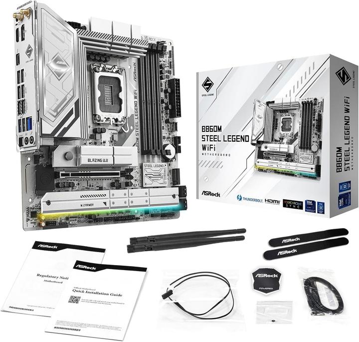 AsRock B860M Steel Legend WiFi DDR5 Intel S detailhandel (LGA 1851, Intel B860, mATX)