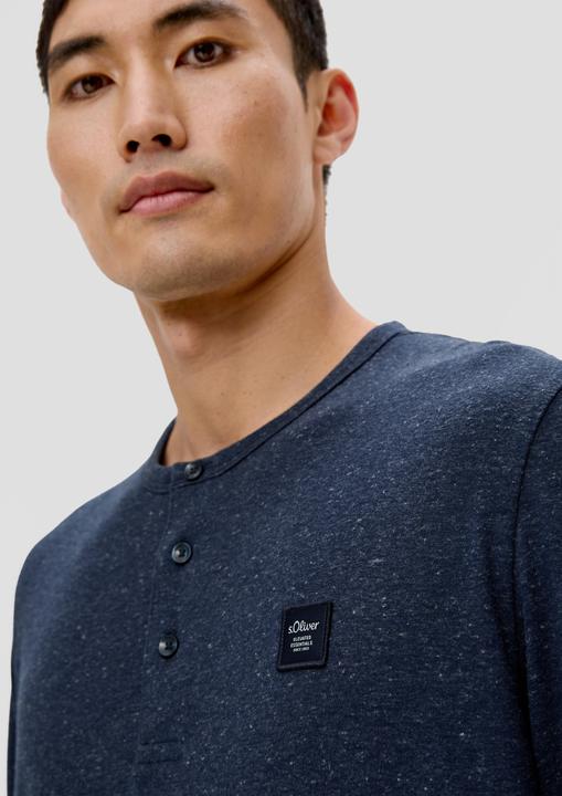 Produktbild s.Oliver T-Shirt Meliertes Longsleeve mit Henleyausschnitt (L)