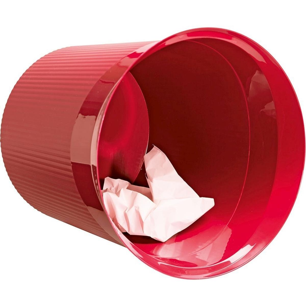 Thumbnail - Han Papierkorb Re-LOOP, 13 Liter, rot 13 Liter, 100 % recycelter Öko-Kunststoff, Abfalleimer, Rot