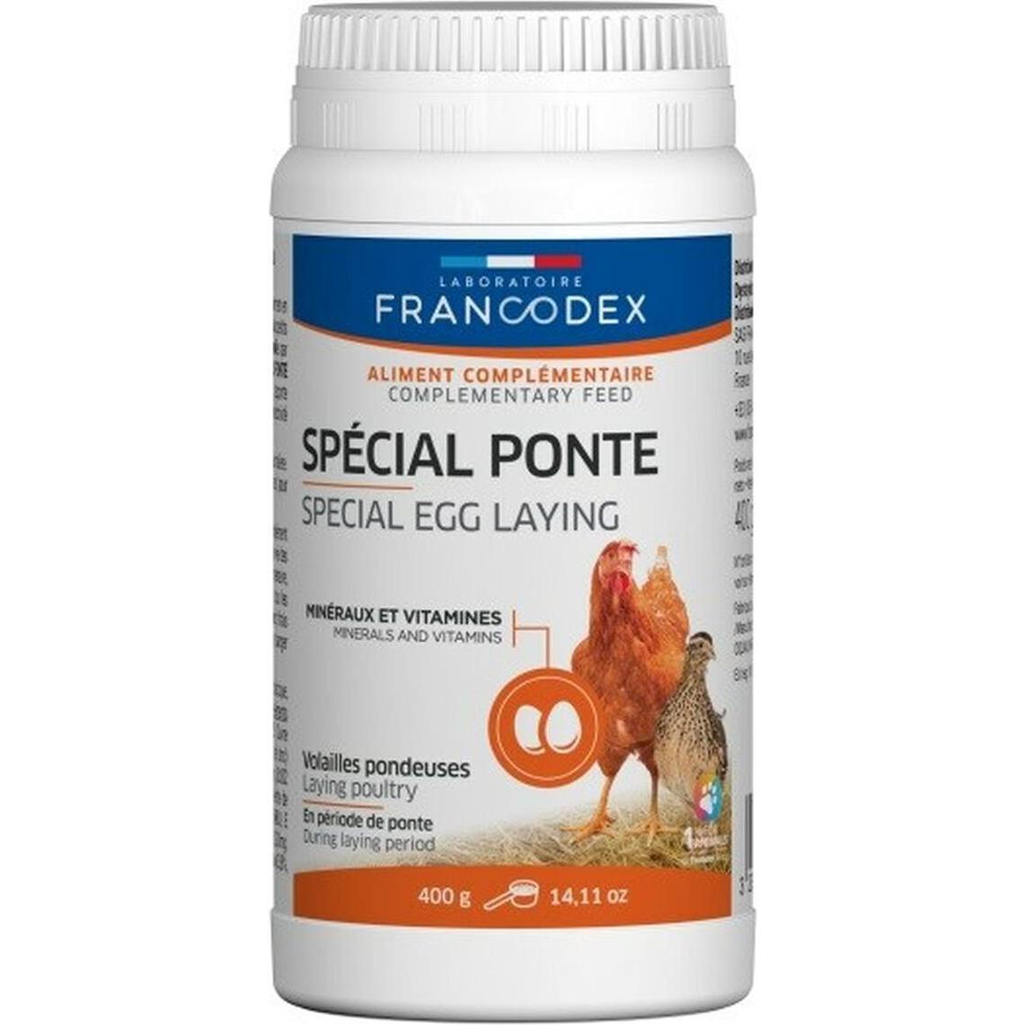 Comparer les prix de complément alimentaire spécial ponte, pot de 250g pour volaille.