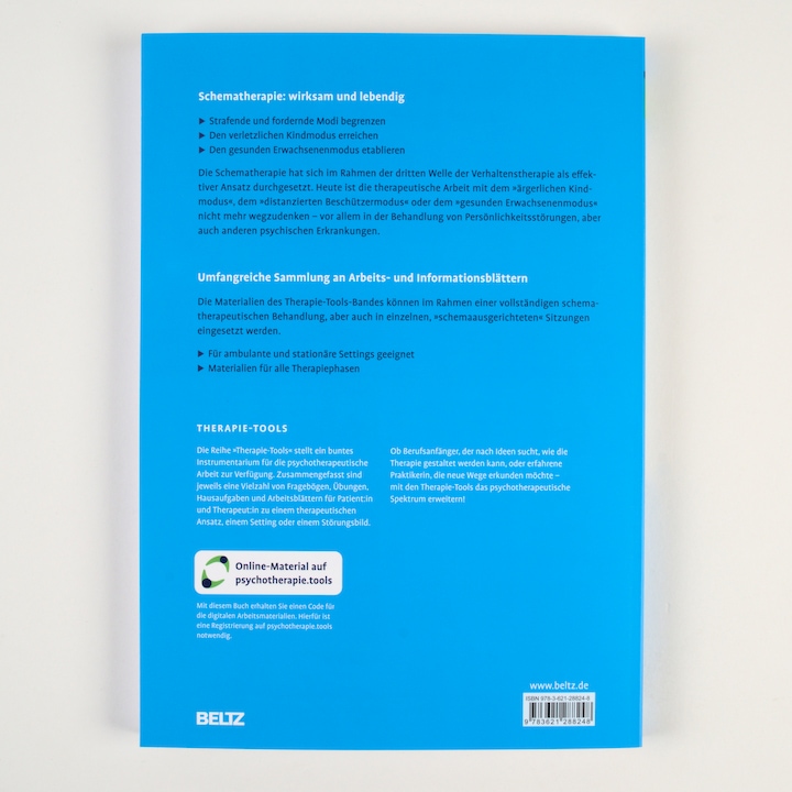 Nutritional values and ingredients Therapie-Tools Schematherapie (German, Ulrich Schweiger, Gitta Jacob, Eva Cooper, 2024)