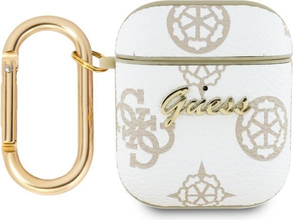 Productafbeelding Guess GUA2PG4GPH AirPods 1/2 hoes biały/wit 4G Haak (Koptelefoon tas)
