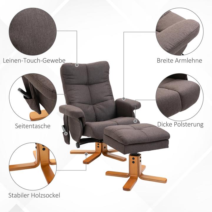 Actual product image Homcom Massage chair with footstool and storage space