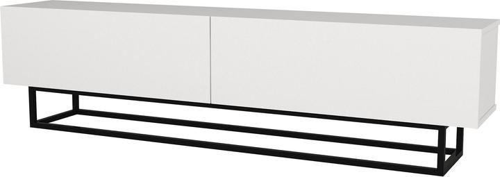 Actual product image En.Casa TV-Lowboard Nolven kurzes Gestell 180x32x47 cm Weiss (180 x 31.50 x 46.50 cm)