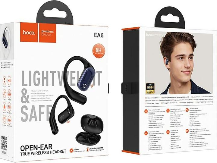 Immagine prodotto Hoco EA6 Kabelloses Headset mit offenem Ohr Konnektivität/Musik Bluetooth Schwarz (10 h, Senza fili)