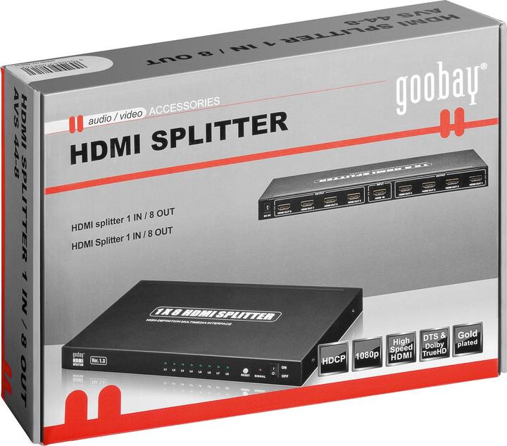 Produktbild Goobay AVS 44-8 HDMI™ Splitter 1in/8out, 3D