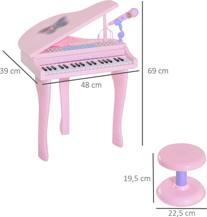 Image du produit Homcom Piano pour enfants avec tabouret (Anglais)