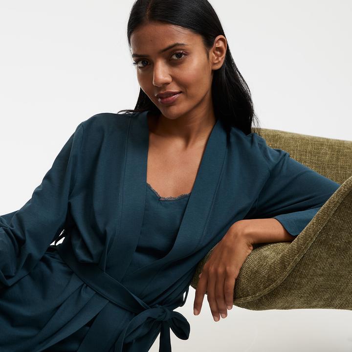 Actual product image La Redoute Collections Unifarbener Bademantel aus Baumwolljersey (XL)