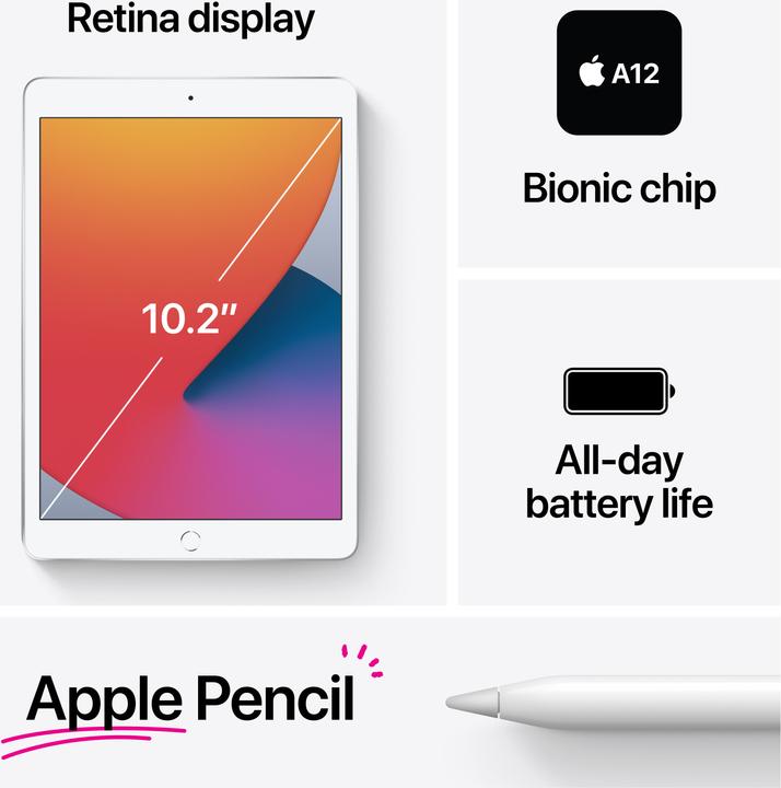 Produktbild Apple iPad 2020 (8. Gen) (nur WLAN, 10.20", 128 GB, Gold)