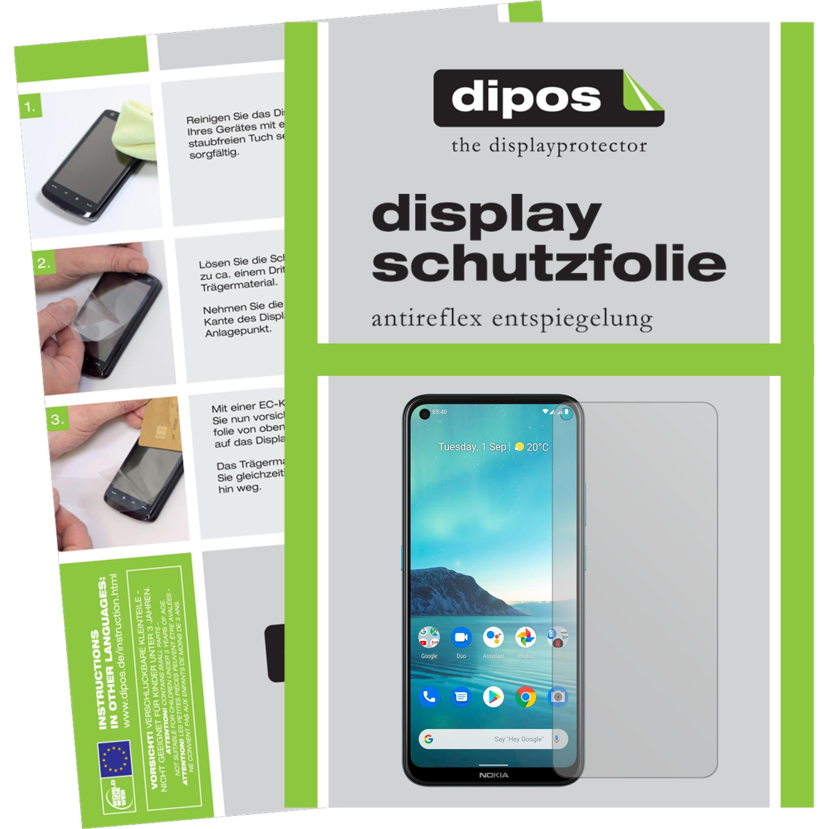 Dipos Displayschutzfolie Antireflex (2 Stück, Nokia 3.4), Smartphone Schutzfolie, Transparent