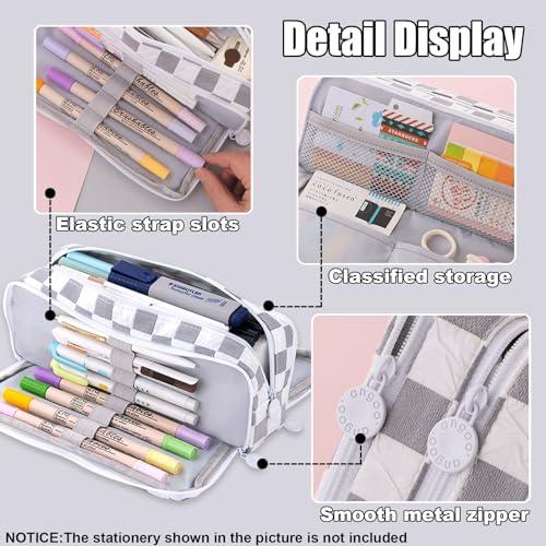 Image du produit Only-Bags.Store Trousse à crayons avec 3 compartiments Trousse à crayons de grande capacité Trousse à crayons pour