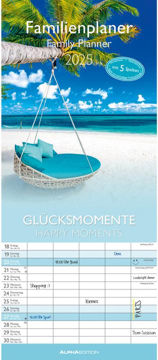 Alpha Edition Familienkalender (19.5 x 45 cm, Harter Einband, Deutsch)