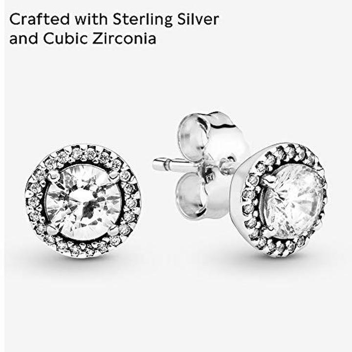 Actual product image Pandora Timeless Round Sparkle Earrings