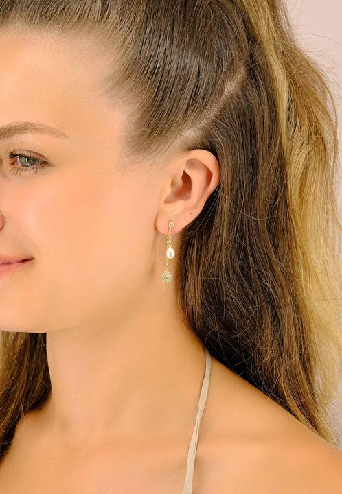 Produktbild Muau Earrings silver 925 freshwater pearl 5-5.5mm cubic zirconia (Silber 925)