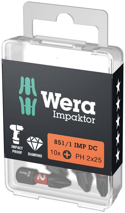 Produktbild Wera 851/1 IMP DC PH 2 x 25 mm DIY-Box (Kreuz Phillips PH)