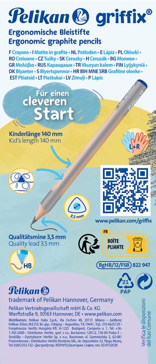 Label énergétique Pelikan Crayon d'écolier HB Griffix (3.50 mm, HB, 1 x)