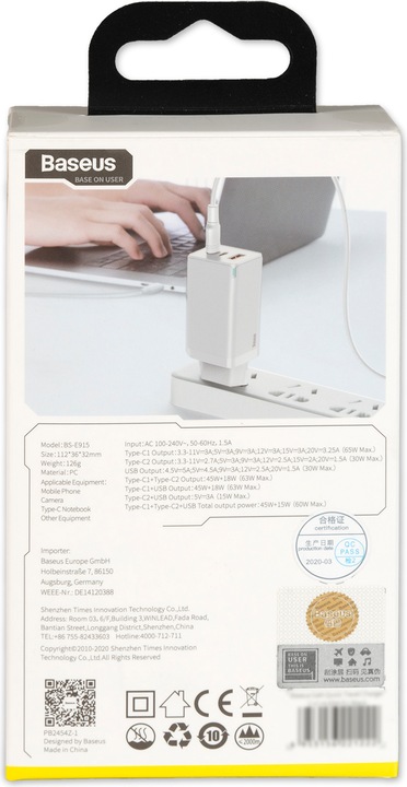 Produktbild Baseus GaN Laptop Charger (65 W)