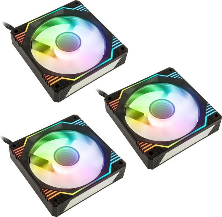 Image du produit Kolink Umbra X 120mm ARGB High Performance PWM Fan Triple Pack - Noir (120 mm, 3 x)
