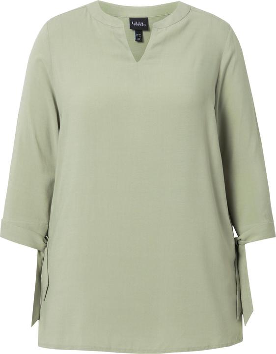 Image du produit Ulla Popken Blouse manches 3/4 avec rubans, coupe évasée (42, 44)
