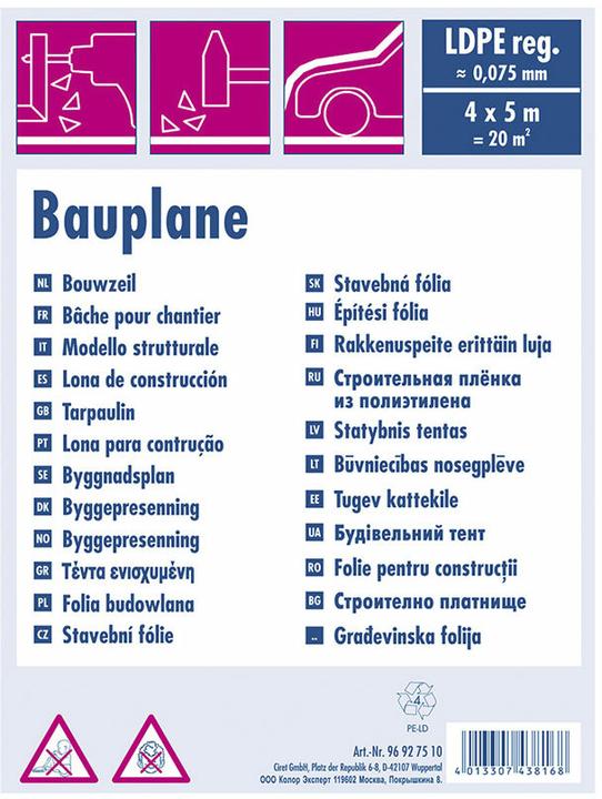 Image du produit Color Expert Bâche de couverture (4 x 5 m)