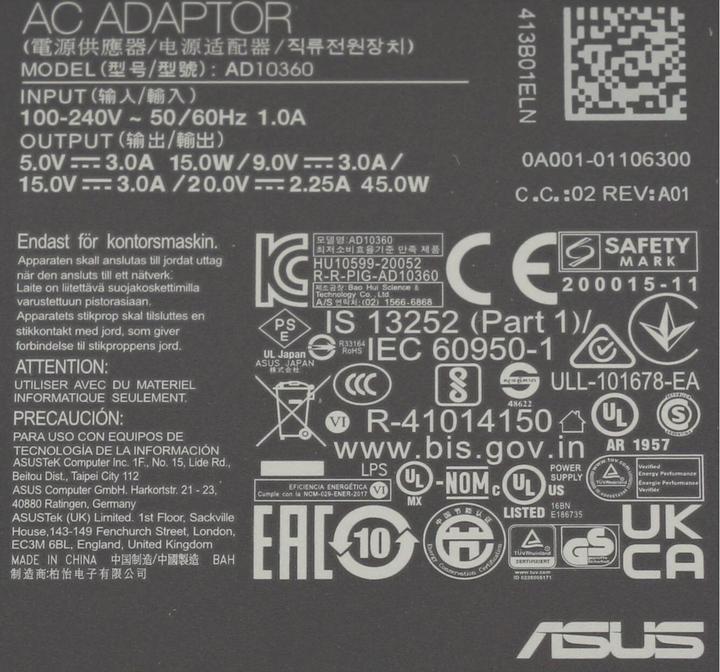 Produktbild ASUS 0A001-01107100 (45 W)