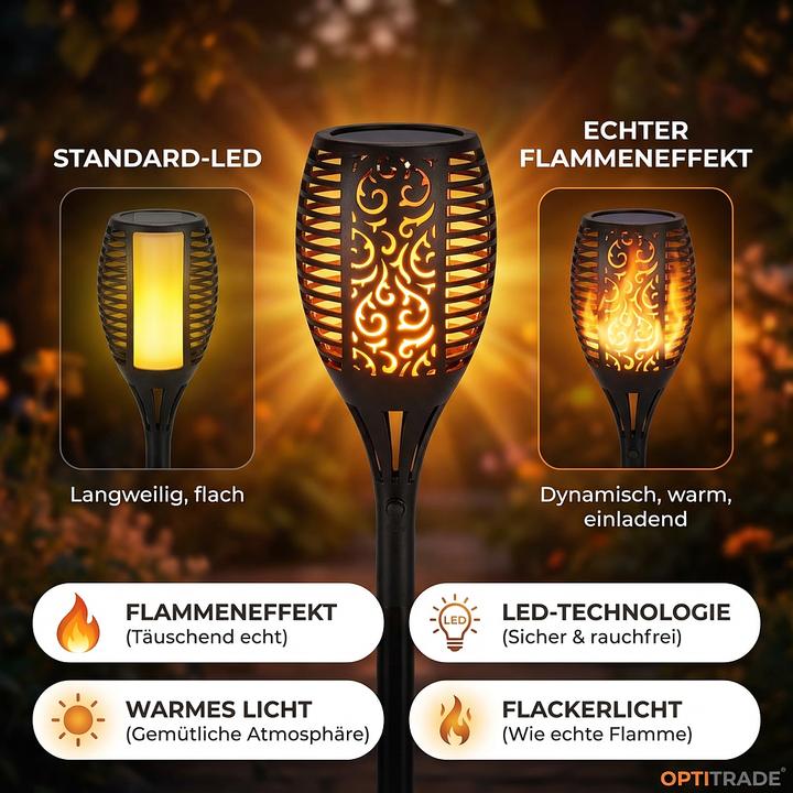 Actual product image Solar lamp with flame effect 50 cm