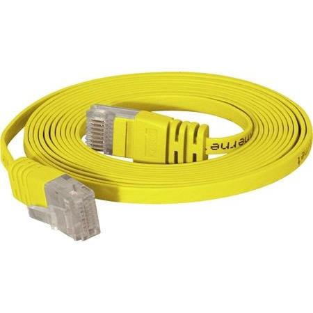 Tecline Patchkabel Cat.6 U/UTP, ungeschirmt, flach, gelb, 2.0m superflaches Patchkabel z.B. für die Verlegun (U/UTP, CAT...