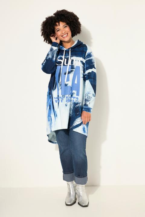Image du produit Angel of Style Hoodie, Jeans-Druck, Kapuze, gerundeter Saum (44, 46)