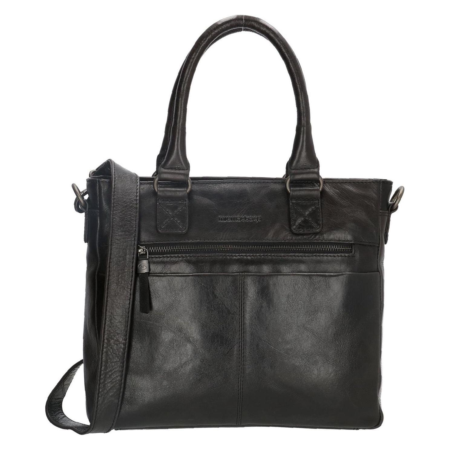 Micmacbags, Vrouwen, Handtas, Hide & Stitches Porto Handtasche - Schwarz - 100% Leder, Zwart