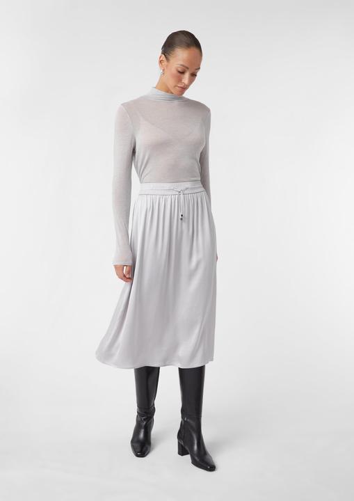 Produktbild Comma Rock Midirock aus Satin mit Elastikbund und Bindeband (40)