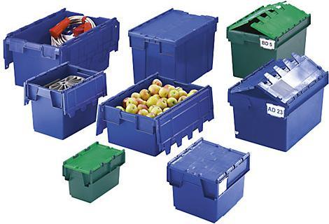 Actual product image kaiserkraft Reusable stacking container with hinged lid