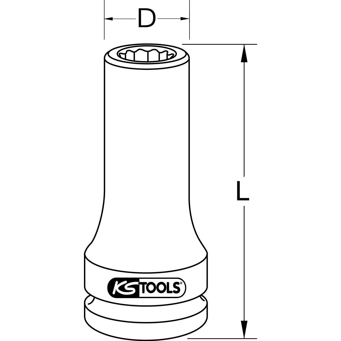 Thumbnail - KS Tools, Steckschlüssel + Stecknuss, 3/4" Torx-E-Kraft-Stecknuss, lang, E24 (3/4")