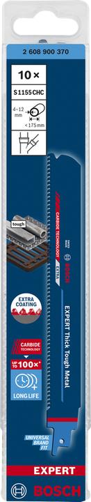 Actual product image Bosch Professional Zubehör Expert 'Thick Tough Metal' S 1155 CHC reciprocating saw blade, 10 pieces