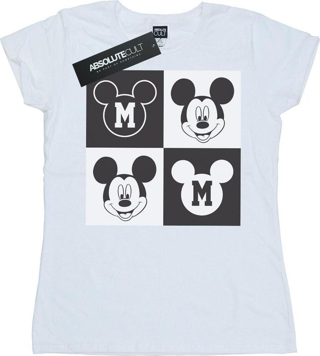 Actual product image Disney Womens/Ladies Mickey Mouse Smiling Squares Cotton T-Shirt (XL)