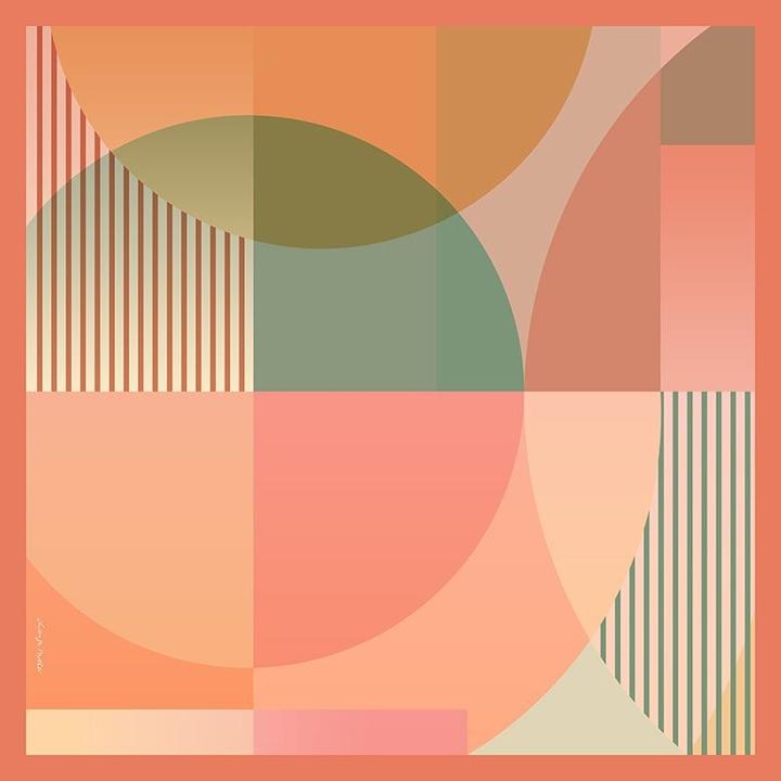 Produktbild Changemaker Seidenfoulard Multiverse 100%Seide 90x90cm pfirsich/orange/gr