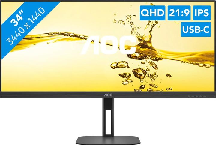 Actual product image AOC U34V5C/BK (3440 x 1440 pixels, 34")