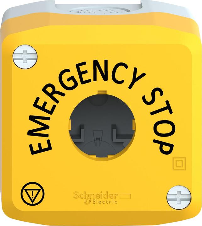 Actual product image Schneider Electric Empty housing, Harmony XALK, plastic, light grey, yellow, 1 hole, 22mm, EMERGENCY STOP XALK01H29 (Housing)