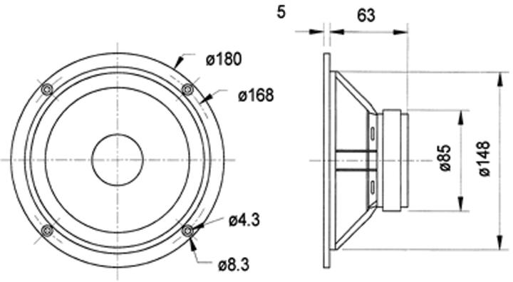 Image du produit Visaton Haut-parleur de grave-médium AL 170, 8 ohms